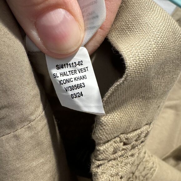 NWT Halter Vest Crop Top Gap Linen Cotton Beige Festival Western Women sz Medium - Picture 6 of 10